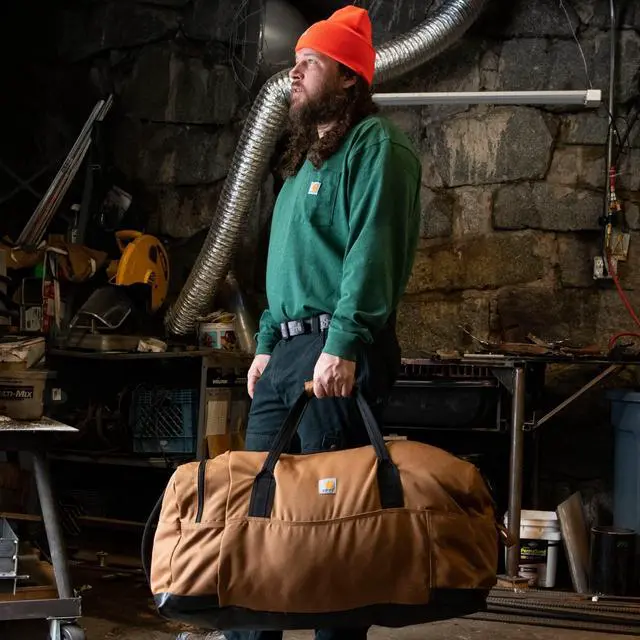 Alt view image 6 of 6 - Carhartt Classic Duffels, Heavy-Duty Bag for Jobsite, Gym, & Travel, 120L, Carhartt Brown