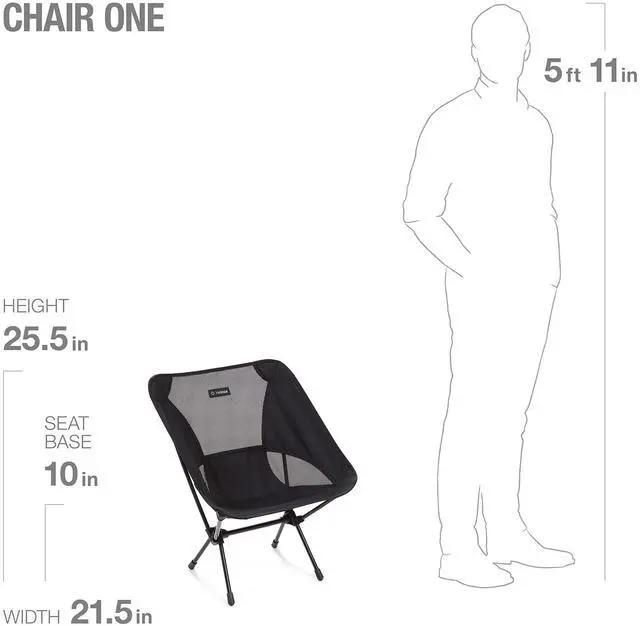 Alt view image 6 of 7 - Helinox Chair One Original Lightweight Compact Collapsible Camping Chair Black/Blue, 2.1lbs Outdoor Chairs, Camping Chairs for Adult,Portable Chairs for Outside, Backpacking, Picnic, Adventures
