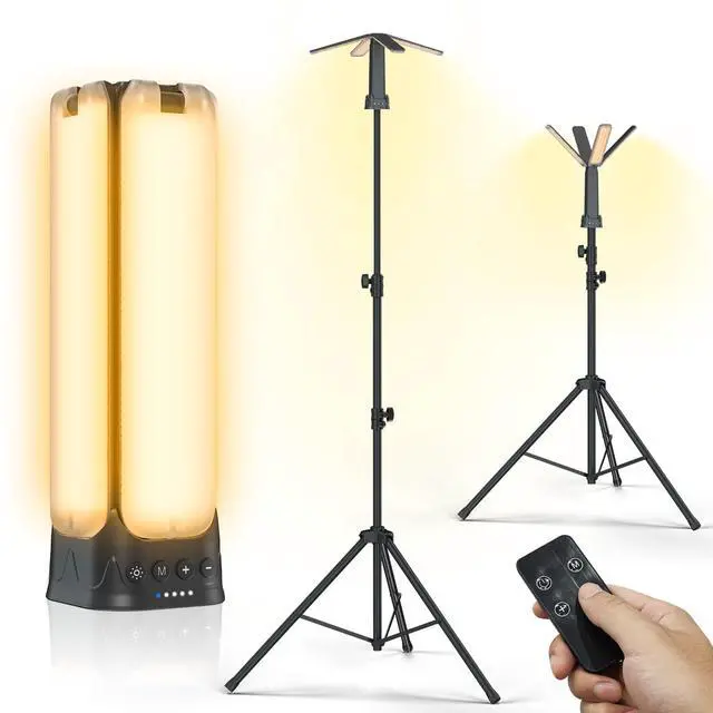 Main image of Clemas Camping Lights with Remote & Stand 8.2 Ft,14000 mAh Rechargeable Camping Lantern Tent Light, 6000 Lumen Magnetic Work Light,Portable Outdoor Light for Hiking,Camping,Emergency,Power Outages