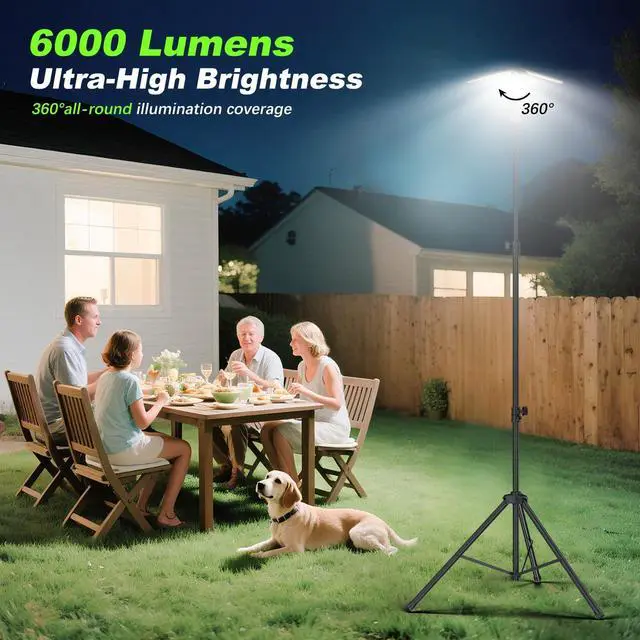 Alt view image 2 of 7 - Clemas Camping Lights with Remote & Stand 8.2 Ft,14000 mAh Rechargeable Camping Lantern Tent Light, 6000 Lumen Magnetic Work Light,Portable Outdoor Light for Hiking,Camping,Emergency,Power Outages