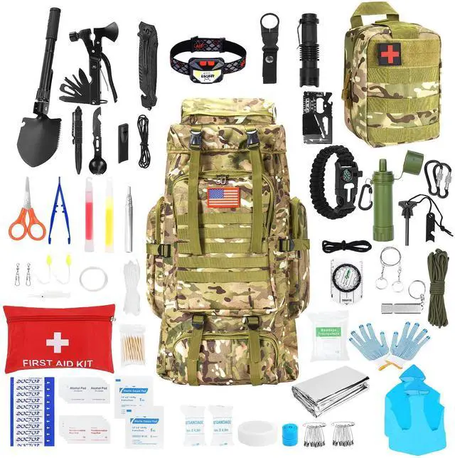 Main image of Skywod,Survival Gear Professional Kit and Large Camping Backpack,First Aid Kit for Adventure Outdoor Hiking Accessories (Outdoor camo)