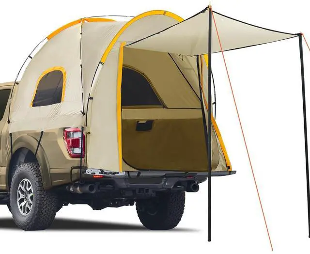 Main image of Pickup Truck Tent with Awning Shade,Waterproof PU5000mm Oxford for 5-5.2 FT Truck Bed for Camping Travel Outdoor Activities for Chevy Colorado,Jepp Gladiator,Ford Ranger,GMC Canyon,Frontierm,Tacoma