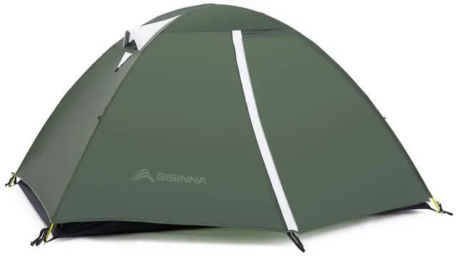 Main image of BISINNA 2 Person Camping Tent Lightweight Nylon Backpacking Tent Waterproof Windproof Two Doors Easy Setup Free Standing Double Layer Ultralight Tent for Camping Outdoor Hunting Hiking Mountaineering