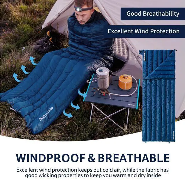 Alt view image 5 of 7 - Naturehike Ultralight Backpacking RDS Down Sleeping Bag for Adults, 650 Fill Power Sleeping Bag for 42/52, 20oz Compact Lightweight Sleeping Bags for Hiking Camping 3 Seasons