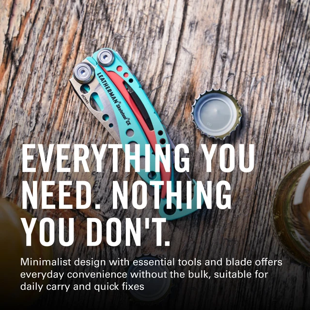 Alt view image 3 of 7 - Skeletool CX 7-in-1 Multi-Tool, Lightweight EDC, Paradise Blue Open-Frame Carbon Fiber Handles, Carabiner Clip, Needlenose Pliers & Combo Knife for EDC & Camping Use