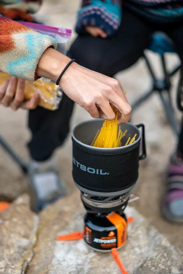 Alt view image 7 of 7 - Jetboil MiniMo Camping and Backpacking Stove Cooking System with Adjustable Heat Control (Carbon)