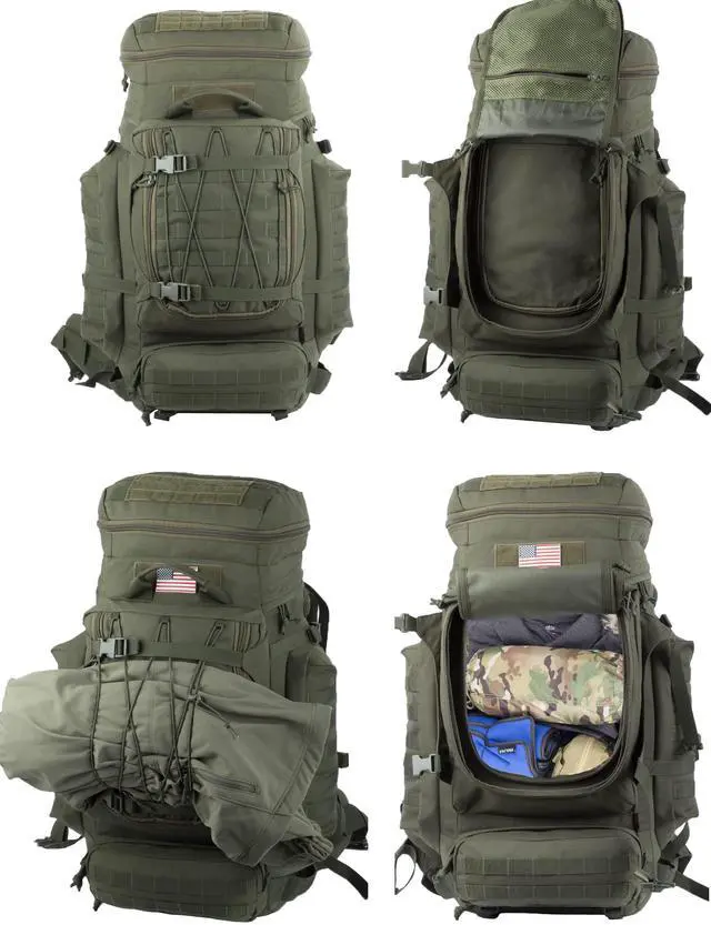 Alt view image 4 of 4 - XMILPAX Large Internal Frame Backpack Tactical MOLLE Pack for Camping Backpacking Hunting Bushcraft Adventure 70L