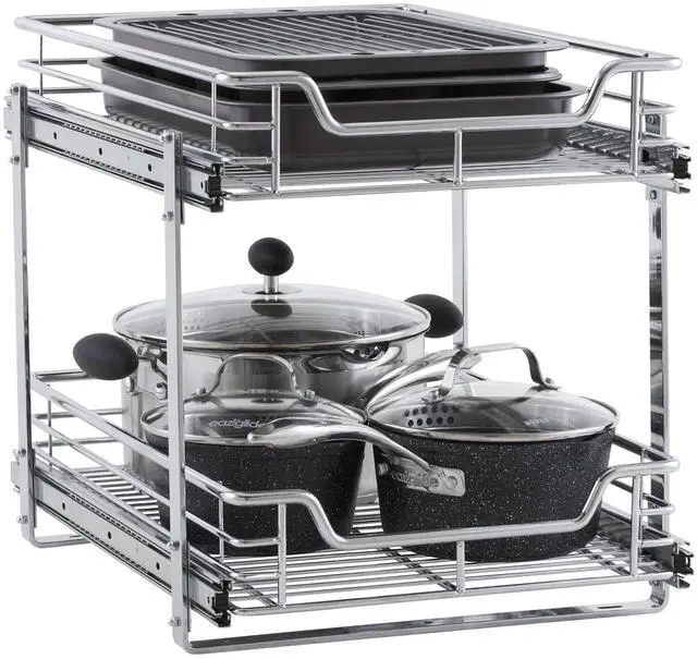 Main image of Household Essentials Chrome-Plated Steel Dual-Tier Slide-Out Organizer