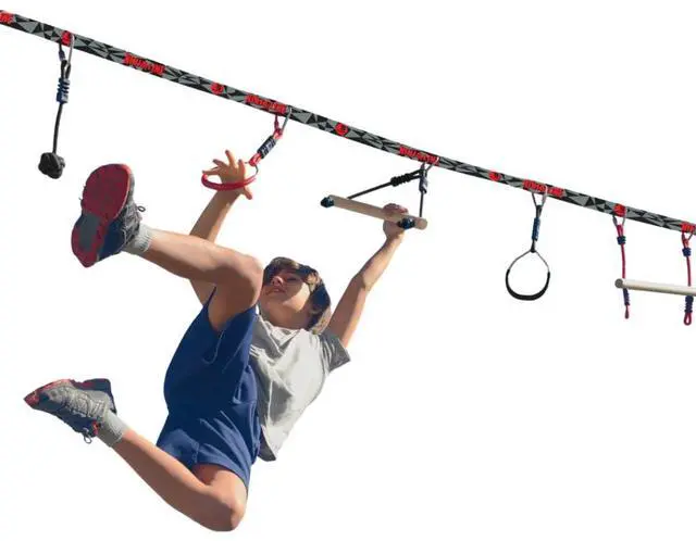 Main image of Slackers Ninjaline - 36' Intro Kit - Includes 7 Hanging Attachments - Best Outdoor Ninja Warrior Training Equipment For Kids - Build Your Very Own Backyard Obstacle Course - Rated Ages 5+