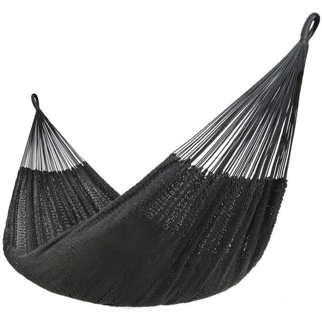Main image of Lazy Daze Hammocks Handwoven XL Mayan Hammock, 10.5 FT Soft Rope Double Hammocks, Portable Outdoor Hammock with Carry Bag, 2 Straps & Carabiners for Patio Outside, 550 lbs Weight Capacity, Gray