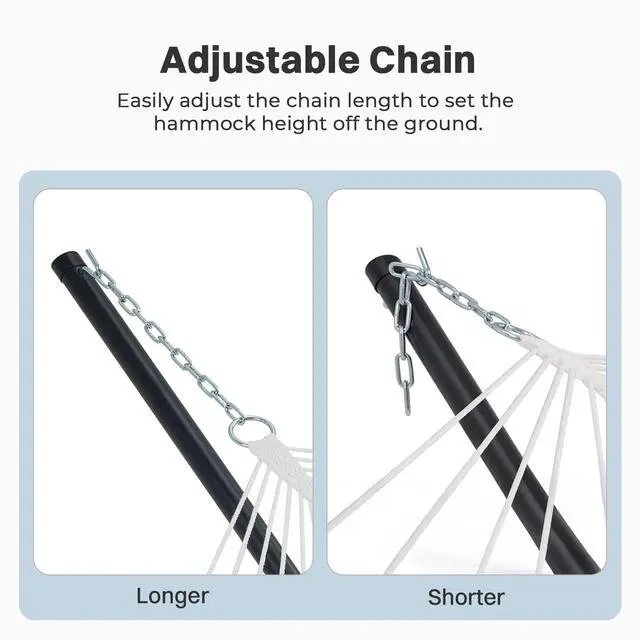 Alt view image 6 of 7 - SUPERJARE Hammock with Stand, 2 Person Quilted Outdoor Hammock, Detachable Pillow & Bamboo Spreaders, Portable Hammock with Carrying Bag, Heavy Duty Stand, Perfect for Outside, Patio, Dark Cyan