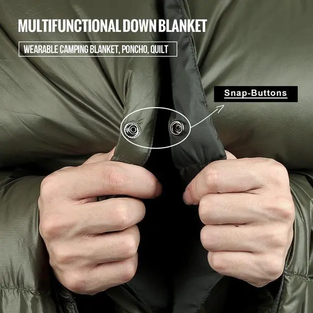 Alt view image 5 of 7 - ONETIGRIS Down Camping Blanket 2 Person -Warm, Lightweight, Packable, Puffy Outdoor Travelling Blanket for Cold Weather Backpacking Hiking Stadium Gardening Beach Picnic Quilt