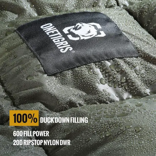 Alt view image 6 of 7 - ONETIGRIS Down Camping Blanket 2 Person -Warm, Lightweight, Packable, Puffy Outdoor Travelling Blanket for Cold Weather Backpacking Hiking Stadium Gardening Beach Picnic Quilt