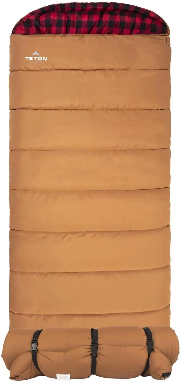 Main image of Teton 0F Degree Deer Hunter Sleeping Bag. Warm and Comfortable Camping Sleeping Bags, Teton Tough Canvas Shell for Camping, Hunting, and Cold Weather, Brown