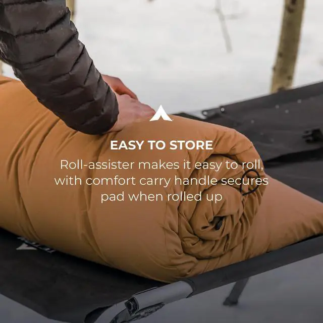 Alt view image 2 of 3 - Teton Outfitter XXL Sleeping Pad for Cot, Extra Thick Comfortable Camping Mattress for Adults, Portable Roll-Up Camp Pad, Durable Foam Cushioning