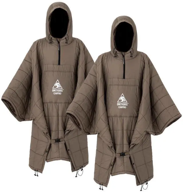 Main image of ONETIGRIS Camping Blanket Poncho with with Recycled Synthetic Insulation,Wearable Hoodie Blanket | Ultralight Water-Resistant Warm Camping Blanket for Outdoor, Hiking, Stadium