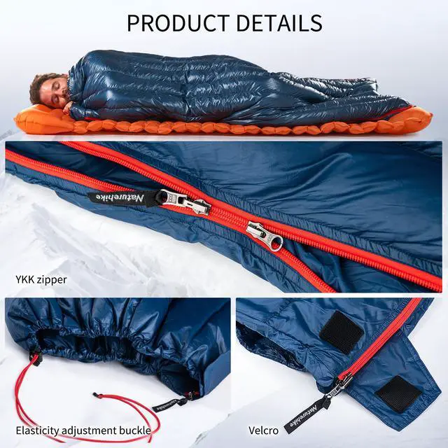 Alt view image 7 of 7 - Naturehike Ultralight Backpacking RDS Down Sleeping Bag for Adults, 650 Fill Power Sleeping Bag for 42/52, 20oz Compact Lightweight Sleeping Bags for Hiking Camping 3 Seasons