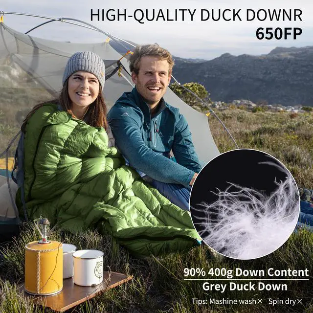 Alt view image 4 of 7 - Naturehike Ultralight Backpacking RDS Down Sleeping Bag for Adults, 650 Fill Power Sleeping Bag for 42/52, 20oz Compact Lightweight Sleeping Bags for Hiking Camping 3 Seasons