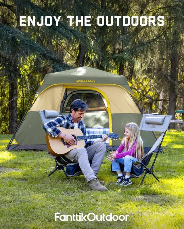 Alt view image 7 of 7 - FanttikOutdoor Zeta C6 Pro Camping Tent 6 Person Instant Cabin Tent Setup in 60 Seconds with Rainfly & Windproof Portable with Carry Bag for Family Camping & Hiking, Upgraded Ventilation, Green
