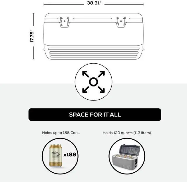 Main image of Igloo Gray Polar 120 Qt Cooler
