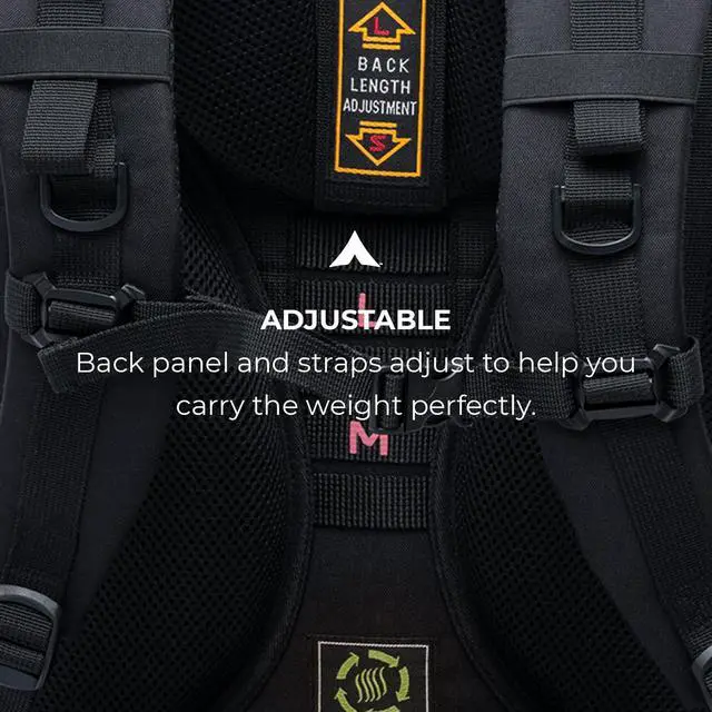 Alt view image 2 of 3 - Teton 65L Explorer Internal Frame Backpack for Hiking, Camping, Backpacking, Rain Cover Included, Graphite