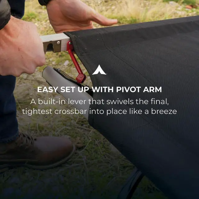 Alt view image 2 of 5 - Teton Outfitter Camping Cot, Heavy-Duty Oversized Folding Cot for Adults, Comfortable Elevated Sleeping Bed, Easy Setup, XXL