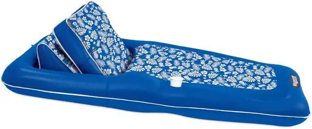 Main image of Aqua Premium Convertible Ultimate Pool Lounger, Inflatable Pool Float, Heavy Duty, X-Large, 74 90, Pineapple Hibiscus