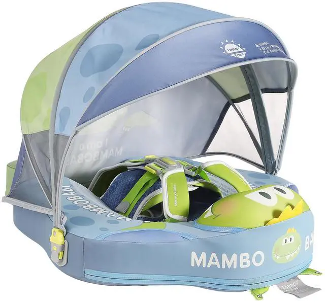 Main image of Mambobaby Float Non-Inflatable Baby Float with Canopy, Five-Point Safety System, 3D Canopy(Detachable) UPF 50+, Baby Pool Floats for 3-24 Months, Dual-Mode Toddler Swim Floaties