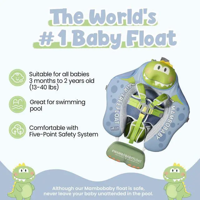 Alt view image 2 of 7 - Mambobaby Float Non-Inflatable Baby Float with Canopy, Five-Point Safety System, 3D Canopy(Detachable) UPF 50+, Baby Pool Floats for 3-24 Months, Dual-Mode Toddler Swim Floaties