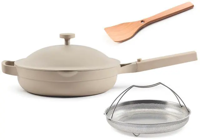 Main image of Our Place Always Pan 2.0 | 10.5" Ceramic Pan with Modular Lid, Steamer Basket & Spatula | Patented 10-in-1 Nonstick, Non-Toxic Cookware Made Without PFAS | Induction & Oven-Safe up to 450°F | Steam