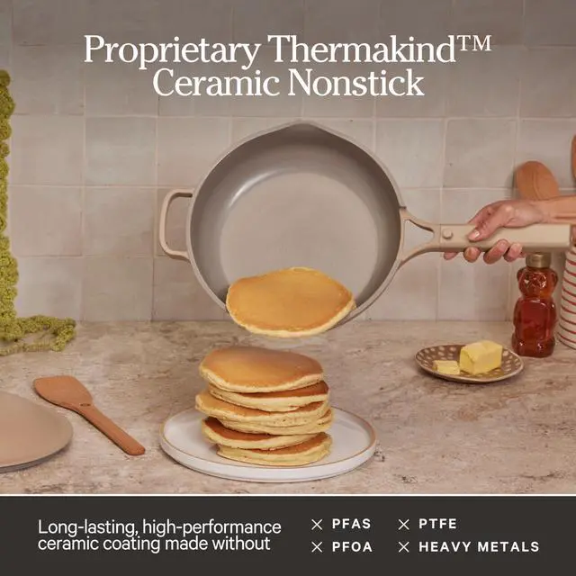 Alt view image 4 of 7 - Our Place Always Pan 2.0 | 10.5" Ceramic Pan with Modular Lid, Steamer Basket & Spatula | Patented 10-in-1 Nonstick, Non-Toxic Cookware Made Without PFAS | Induction & Oven-Safe up to 450°F | Steam
