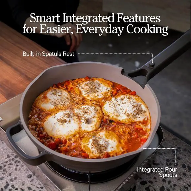 Alt view image 5 of 7 - Our Place Always Pan 2.0 | 10.5" Ceramic Pan with Modular Lid, Steamer Basket & Spatula | Patented 10-in-1 Nonstick, Non-Toxic Cookware Made Without PFAS | Induction & Oven-Safe up to 450°F | Steam