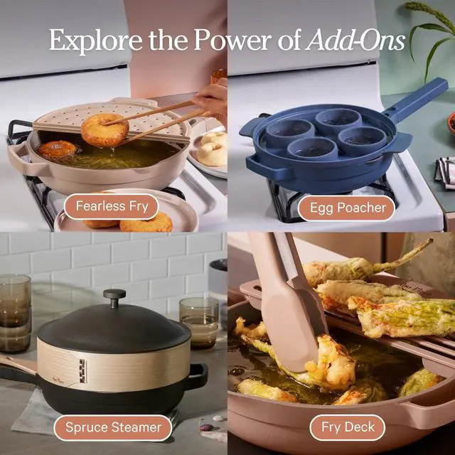 Alt view image 6 of 7 - Our Place Always Pan 2.0 | 10.5" Ceramic Pan with Modular Lid, Steamer Basket & Spatula | Patented 10-in-1 Nonstick, Non-Toxic Cookware Made Without PFAS | Induction & Oven-Safe up to 450°F | Steam