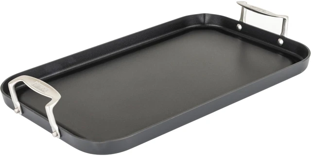Main image of Viking Nonstick Double Burner Griddle, 19 x 11 Inch Hard Anodized Kitchen Grill Pan with Handles, Oven Safe, Works on Gas, Ceramic, and Electric Stove Top