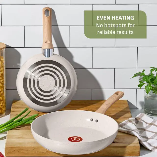 Alt view image 7 of 7 - T-Fal Revive Ceramic Nonstick Cookware Set, Oven Safe Up to 350ºF, 12-Piece, Includes Stockpot, Saucepan, Skillet, Frying Pans, Utensils, Ceramic Pots and Pans Set, Beige Granite