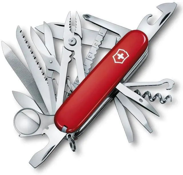 Main image of Victorinox Swiss Champ Swiss Army Knife, 33 Functions, Swiss Made Multitool with Large Blade, Screwdriver, Chisel and Combination Pliers for Everyday Carry - Red