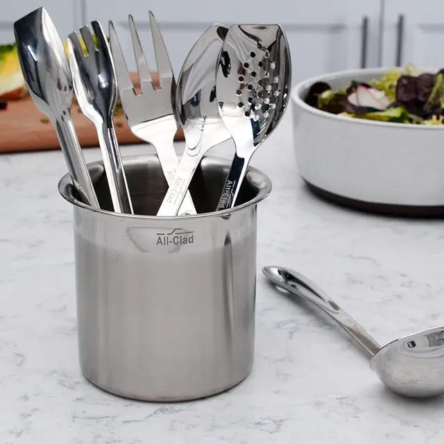 Alt view image 2 of 7 - All-Clad Specialty Stainless Steel Kitchen Gadgets 5 Piece Tool Set with Caddy Kitchen Tools, Kitchen Hacks Silver