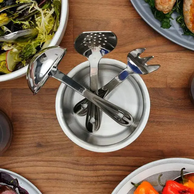 Alt view image 3 of 7 - All-Clad Specialty Stainless Steel Kitchen Gadgets 5 Piece Tool Set with Caddy Kitchen Tools, Kitchen Hacks Silver