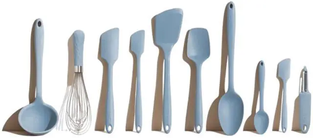 Main image of GIR: Get It Right 10-Piece Spatula Set & Silicone Utensils for Kitchen - Slate - Heat Resistant to 425°F - Dishwasher Friendly - Includes Ladle, Whisk, Potato Peeler & Kitchen Spoons