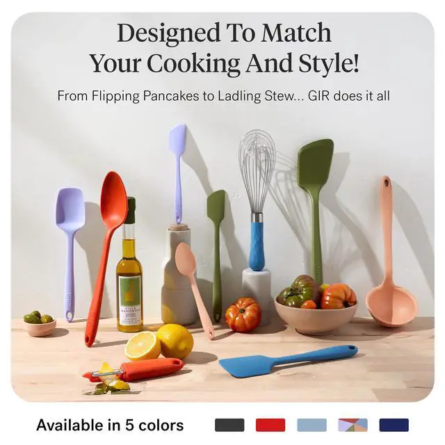 Alt view image 7 of 7 - GIR: Get It Right 10-Piece Spatula Set & Silicone Utensils for Kitchen - Slate - Heat Resistant to 425°F - Dishwasher Friendly - Includes Ladle, Whisk, Potato Peeler & Kitchen Spoons