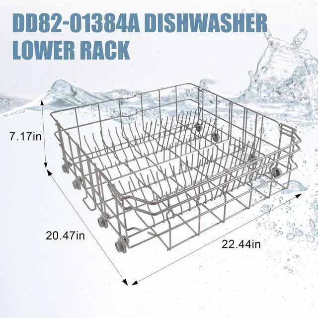 Alt view image 3 of 7 - DD82-01384A Lower Rack Compatible with Samsung Dishwasher Models DW80R2031US, DW80M2020US, DW80N3030US, DW80N3030UB, DW80N3030UW, DW80R2031UG, DW80R2031UW. Fits DD81-02295A (22.5''D x 20.5''W x 7''H)