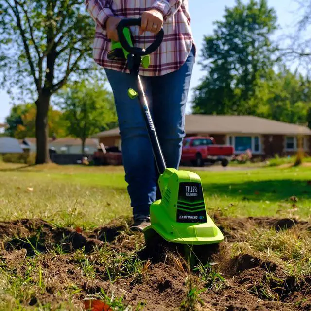 Alt view image 5 of 7 - Earthwise Power Tools by ALM TC70020IT 20-Volt 7.5-Inch Cordless Electric Garden Tiller Cultivator, (2AH Battery & Fast Charger Included), Green