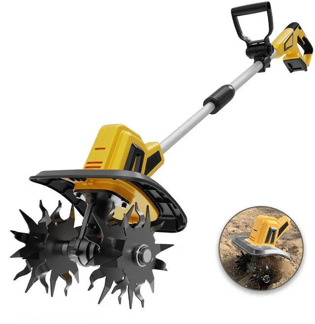 Main image of Cordless Tiller Cultivator Compatible with Dewalt 20V Battery(Tool Only), Electric Garden Tiller w/270 RPM, 48 Steel Tines, 8.7" Tilling Width, 6.3" Depth, Portable Rotary Tiller