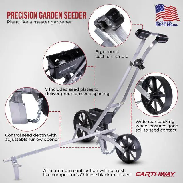 Alt view image 2 of 7 - EarthWay Products 10001 Precision Garden Seeder with 7 Seed Plates, Sweet Corn Planter, Accurate Seed Drill for Gardeners, Durable Corn Planter, Use in Prepared Soil