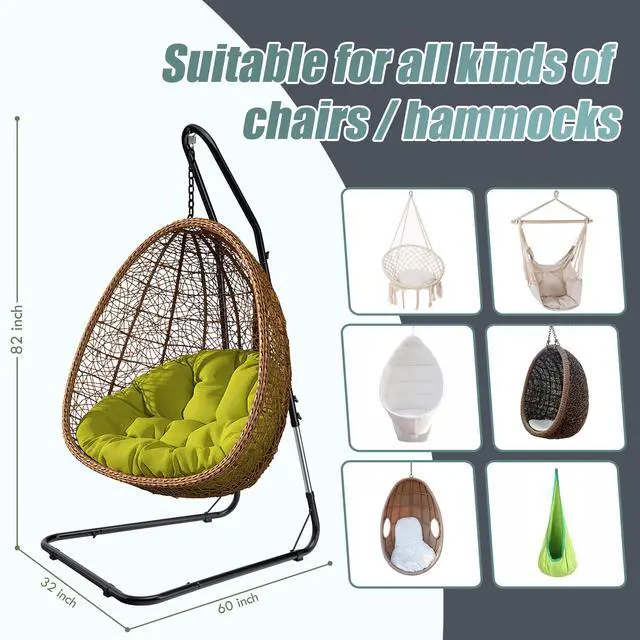 Alt view image 2 of 7 - Sorbus Durable Hammock Chair Stand Hanging Chair Stand- Heavy Duty Steel Sensory Swing Stand- Weather & Rust Resistant- Adjustable Portable Stand 330lbs for Tree,Lounger,Air Porch,Indoor/Outdoor,Patio