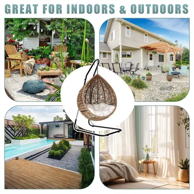 Alt view image 7 of 7 - Sorbus Durable Hammock Chair Stand Hanging Chair Stand- Heavy Duty Steel Sensory Swing Stand- Weather & Rust Resistant- Adjustable Portable Stand 330lbs for Tree,Lounger,Air Porch,Indoor/Outdoor,Patio