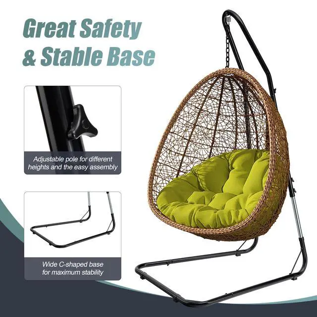 Alt view image 4 of 7 - Sorbus Durable Hammock Chair Stand Hanging Chair Stand- Heavy Duty Steel Sensory Swing Stand- Weather & Rust Resistant- Adjustable Portable Stand 330lbs for Tree,Lounger,Air Porch,Indoor/Outdoor,Patio