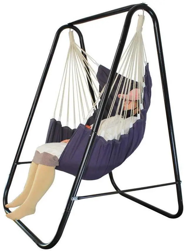 Main image of PIRNY Hammock Chair Stand,Include Large Hanging Indoor Swing,MAX Load 500 LBS, Heavy-Duty Steel Hammock Stand for Indoor Outdoor(Grey)
