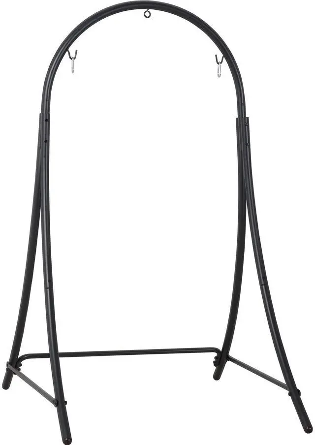 Main image of ANOW Adjustable Hammock Chair Swing Stand Only, Heavy Duty Hanging Chair Stand with Safety Hooks for Indoors Outdoors, Max 400 Lbs, Plus Size Version, Black