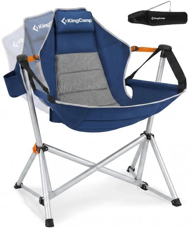 Main image of KingCamp Hammock Camping Chair, Swinging Portable Camp Chairs for Adults, 400lbs Heavy Duty Oversized Folding Rocking Chair with Adjustable Recline, Aluminum Alloy Frame for Outdoor Patio Beach Sport